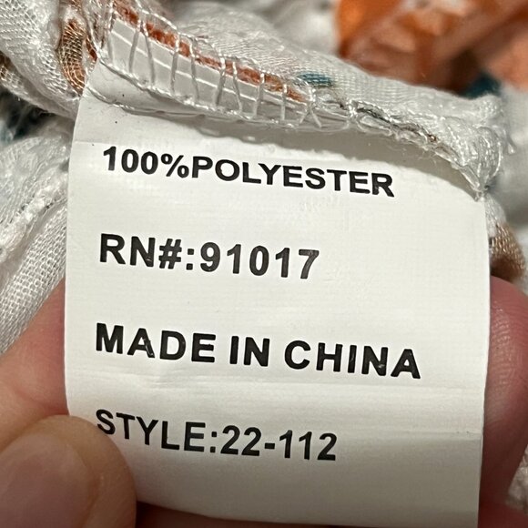 Solitaire Womens Off Shoulder Peasant Blouse Size M Ivory Floral Ruffle Bohemian - Picture 6 of 7